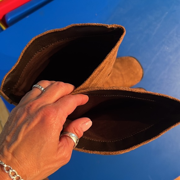 Tan Suede Slouchy Boots 7/8 - Picture 7 of 9